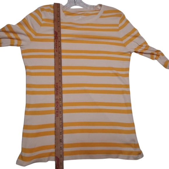 SALE EUC Womens Merona size XL long sleeve yellow and white striped T-shirt. - Picture 11 of 11